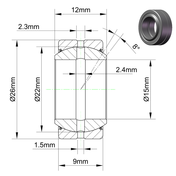 GE15ES 2RS Bearing Specifications
