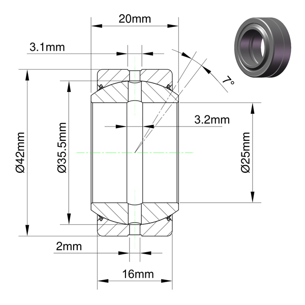 GE25ES 2RS Bearing Specifications