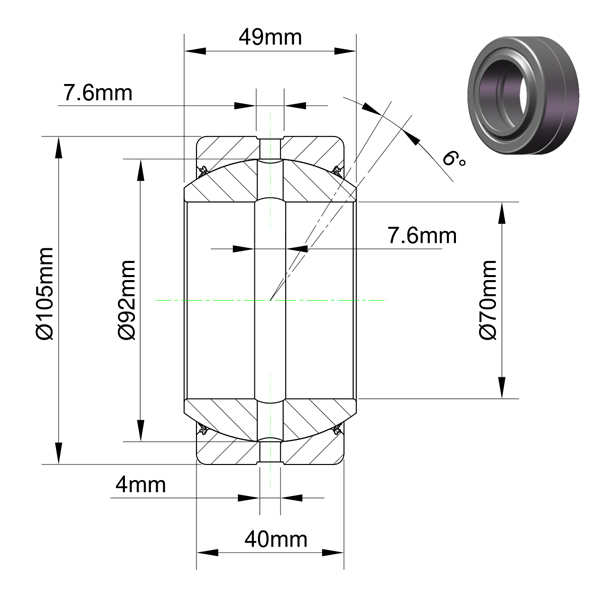 GE70ES 2RS Bearing Specifications
