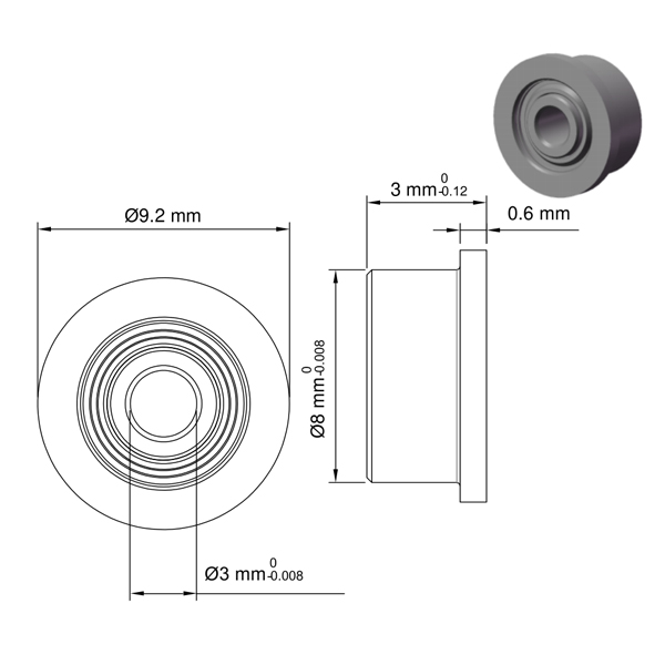 MF83ZZ Bearing Specifications